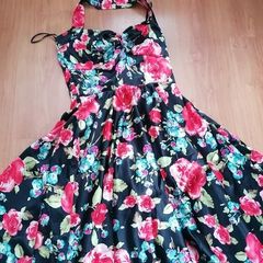 Dress 1960s style vinage allure brand lovely swing style halter neck  suit size 14 zip at back nice stretch on bust area