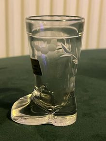 Cork Crystal Small Boot Shaped Shot Glass