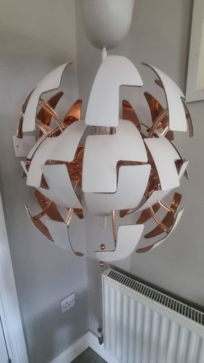 Light pendant Ikea ps 2014 white /copper globe ceiling lamp 52 CM