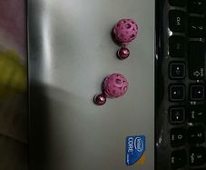 Double pink earring