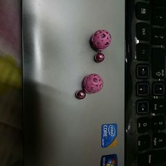 Double pink earring