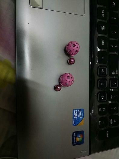 Double pink earring
