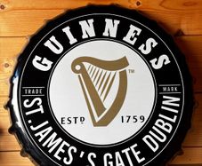Guinness Bottle Cap Wall Display