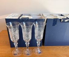 Bohemia Czech Cut Crystal 12 Wine Glasses