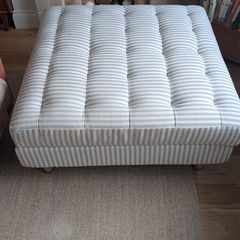 Storage Footstool Blue Dunelm