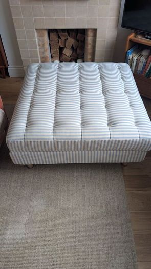 Storage Footstool Blue Dunelm
