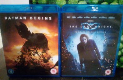 Batman Begins + The Dark Knight Blu-rays Christopher Nolan Superhero Movies