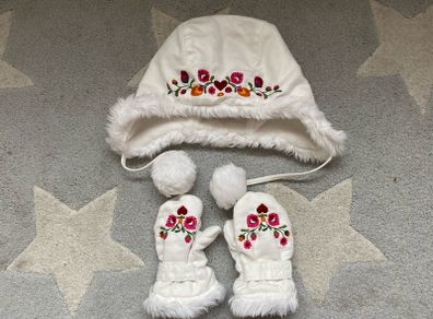 H&M baby hat and mittens 9-12m
