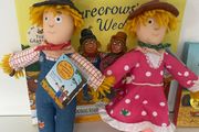 New THE SCARECROWS' WEDDING Harry O'Hay &amp; Betty O' Barley Figures plus either Soft Cover or Board Scarecrows' Wedding Childrens Book
