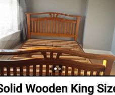 Solid Wooden King Size Sleigh Bed