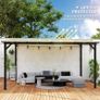3 x 4.3m Metal Pergola with UPF 50+ and Waterproof Polycarbonate Roof, Wall-Mounted or Free Standing Garden Gazebo, Wind-resistant Outdoor Sun Shade, Dark Grey Image 4