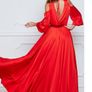 New red satin special occasion dress size Medium Image 5