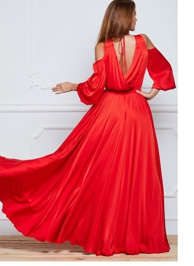 New red satin special occasion dress size Medium