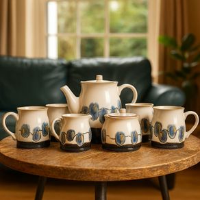 Newgrange Living Emma Pottery Tea Set, 7 Piece BRAND NEW