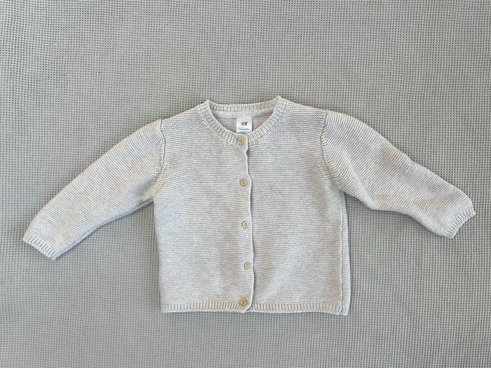 H&M All in One Brown Pram Suit with Ears 2-4 months & Knit Cardigan 4-6 months