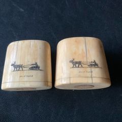 Ivory carving salt/ pepper shakers