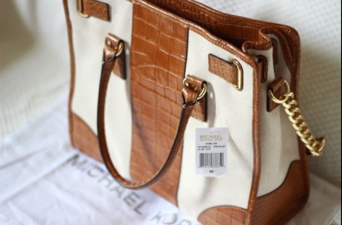 Michael Kors Hamilton Large Crocs Leather Tote Bag