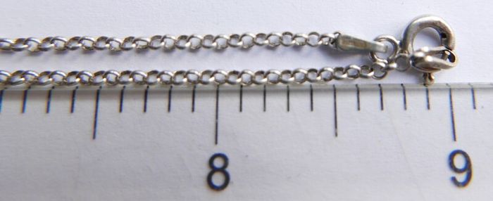 Vintage 925 Sterling Silver Necklace with Crystal-Embellished Pendant