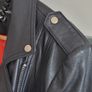 WAREHOUSE Genuine Leather Black Biker Jacket - Sz 10 UK - Rrp 210 (New) Image 3