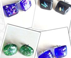 Handmade Glass Fused Cufflinks - FREE DELIVERY - Choose Colour