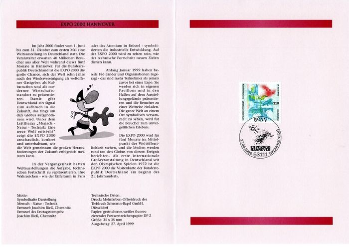 1999 Bundes Republic Deutschland (Germany) Federal Annual Stamp EFT Collection with 42 images of contents