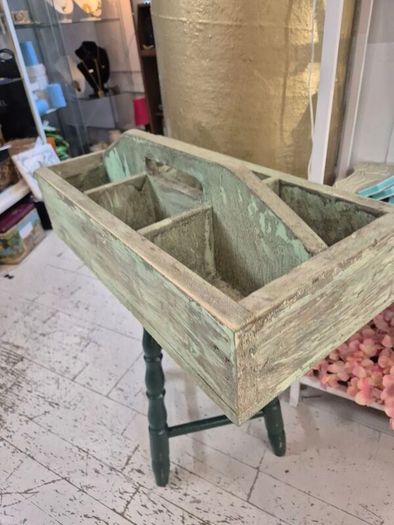 Vintage solid wood Tidy trough caddy