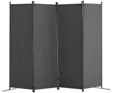 Room Divider, 4 Panel Room Dividers and Folding Privacy Screens, Fabric Partition Room Dividers for Office, Bedroom, Dining Room, Study, Freestanding, Light Gray