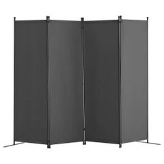 Room Divider, 4 Panel Room Dividers and Folding Privacy Screens, Fabric Partition Room Dividers for Office, Bedroom, Dining Room, Study, Freestanding, Light Gray