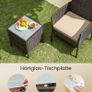 Balcony Garden Furniture Set PE Brown Taupe Image 5