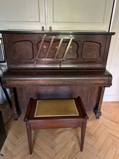 Upright piano and stool