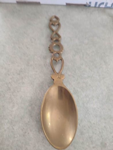 Vintage Brass Celtic Love Spoon