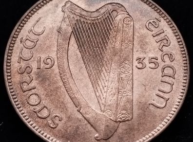 [#2636] - Ireland 1935 | Irish 1d | Irish One Penny  | KM.3 | UNC