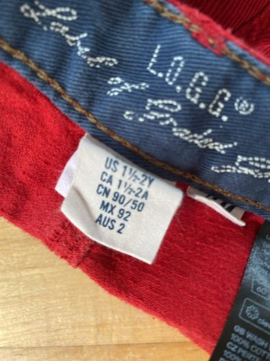 Red cords 92cm or 1.5-2 years