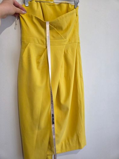House of CB Yellow Uma Strapless Mini Dress Size S