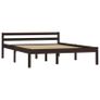 Bed Frame Dark Brown Solid Pine Wood 140x200 cm Image 2