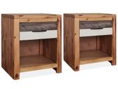 Bedside Tables 2 pcs Solid Acacia Wood 40x30x48 cm