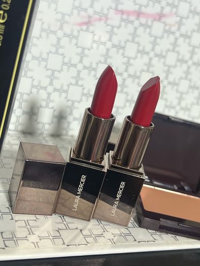 Laura mercier 460 rouge ultimate mini lipstick and Laura mercier ginger blush and illamasqua travel size mascara all new