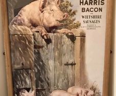 Large Harris Bacon Advertising Print Sign