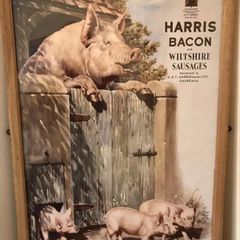 Large Harris Bacon Advertising Print Sign