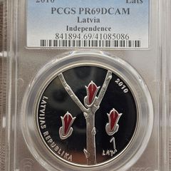 Latvia 2010 Silver Proof 1 Lats PCGS PR69DCAM