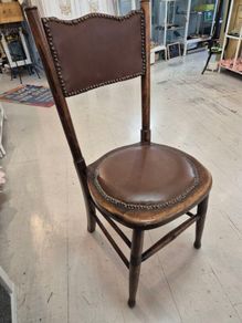 Small Antique beechwood walnut stained  small bistro chair circa 1910