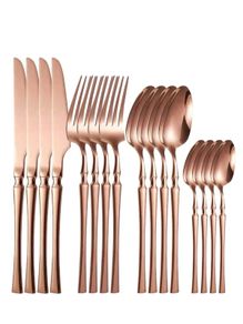 16pcs Stainless Steel Cutlery Set, Color ROSE GOLD Dinner Knife & Fork & Spoon Set never used