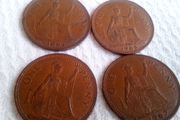 English Pennies 1960's.