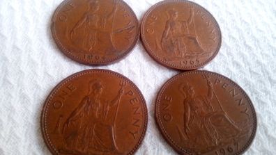 English Pennies 1960's.