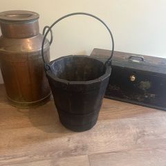 Antique Oak Coopered Water Bucket
