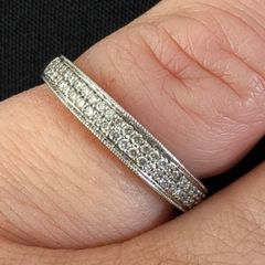 9ct white gold diamond eternity/wedding ring
