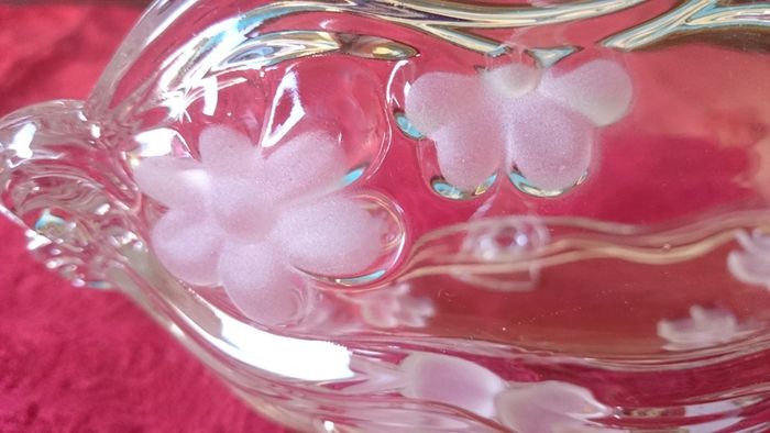Vintage Original Waltherglas Germany 10 Inch Long Art Deco Glass Basket
