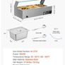 NEW  220v 3 pin plug ,Commercial Food Warmer, 1500W Electric Stainless Steel Steam Food Warmer with Glass Cover, 3- Pan Countertop Buffet Bain Marie with Soup & Perforated Ladles, for Catering, Restaurant & Party Image 4