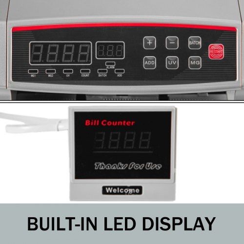 Upgraded Money Counter with UV MG Counterfeit Detector Money Counter Machine, Counts 1000 Notes/Min And More, Multi Currency Bill Cash Counting Machine, With LED Display Money Counter (FREE SHIPPING)