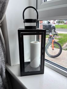 Ikea 2 lanterns with candles
